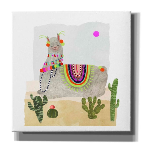 Epic Graffiti 'Llamarama IV' by Victoria Borges, Canvas Wall Art, 26"x26"