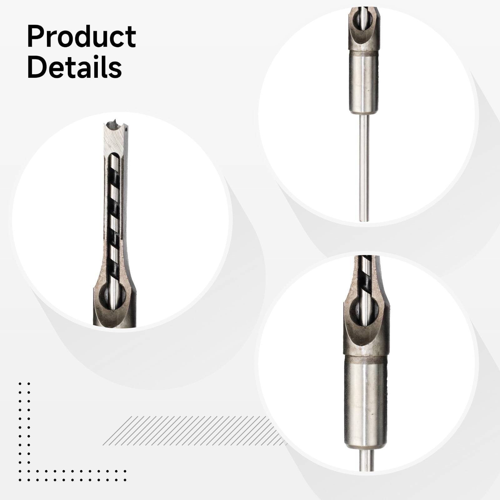 6 Pcs Square Wood Chisel Drill Bit Set, Woodworking Square Hole Drill Bits for Carving, Ergonomic Design, High-Strength Alloy for Long-lasting Use, Perfect for Various Wood Types