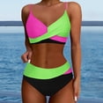 thumbnail image 2 of EHRWE Womens Bikini Set Swimsuit Print Split Bikini Two Piece Ladies Sexy Beachwear Swimwears Tankinis Set Beach Outfits, 2 of 6