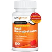NUVICARE Max Strength PE Phenylephrine HCl 10mg Non Drowsy Nasal Decongestant - Allergy Sinus Congestion Relief Compare to Sudafed PE Decongestant Tablets - Sinus Decongestants for Adults (100 Count)