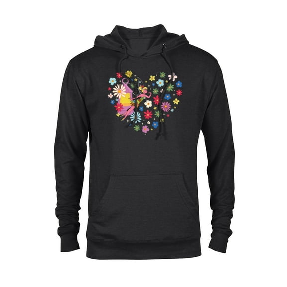 Disney Princess Tinker Bell Fairy and Flower Heart - Pullover Hoodie for Adults - Customized-Black