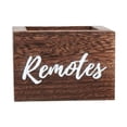 thumbnail image 4 of Caja de almacenamiento de escritorio de madera, organizador cuadrado de madera para sala de estar, oficina y hogar. Marrón, 4 of 9