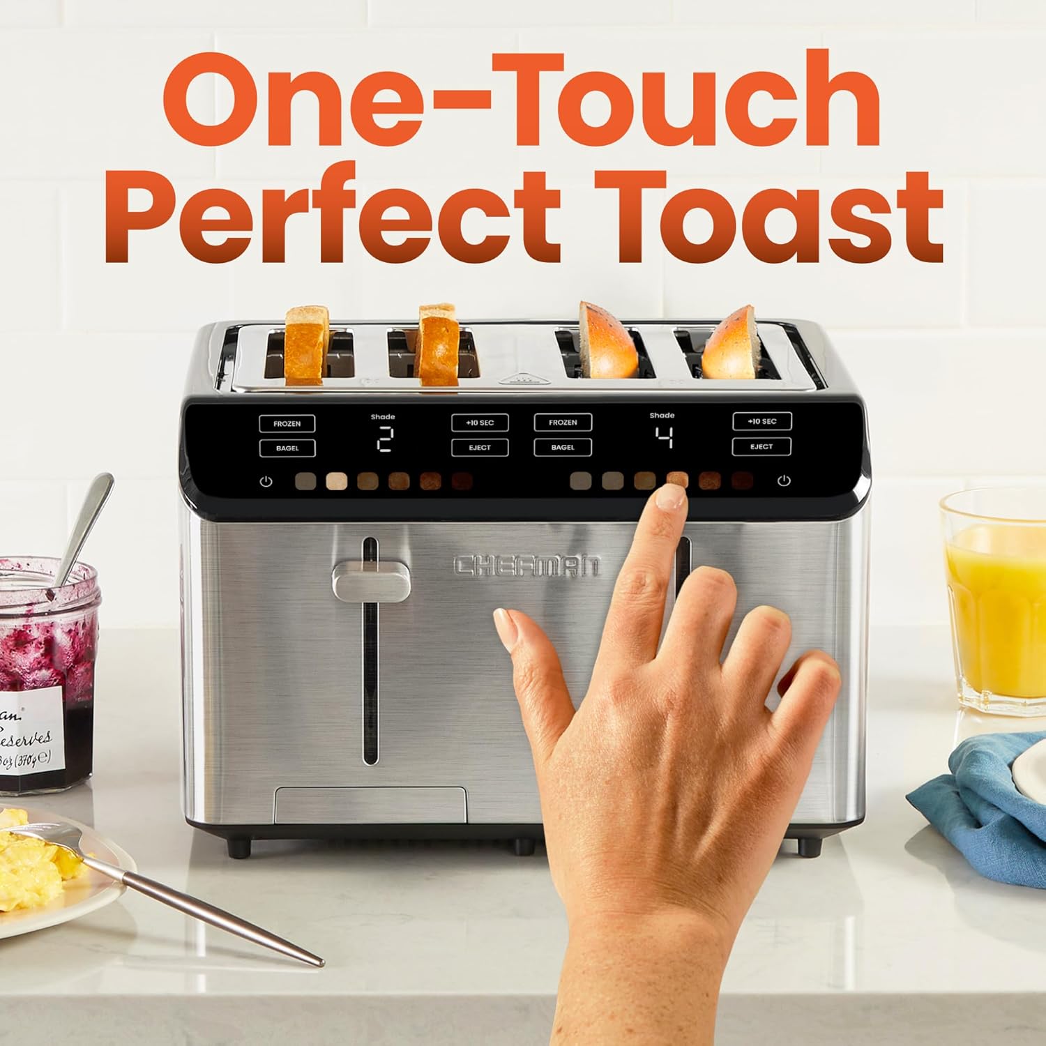 Chefman 4-Slice Touchscreen Toaster, Stainless Steel photo 7