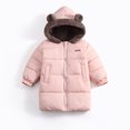 thumbnail image 2 of THDHVS Winter Coats for Girls,Toddler Unisex Thick Fleece Lined Puffer Jacket Hooded Full Zip Mid Length Winter Coat,Girls Hoodies Pink 2-3 Years, 2 of 5