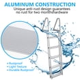 thumbnail image 4 of Heavy Duty 5-Step Removable Aluminum Dock Ladder – 350 lbs Capacity, Non-Slip Wide Steps, Saltwater-Resistant, Adjustable Design – Surface Spray Anti-Corrosion Powder, Detachable, Italic Storage, 4 of 8