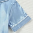 thumbnail image 6 of Jalioing Boys Girls Short Silk Pajama Set 2 Piece Short Sleeve Sleepwear Toddler Kids Satin Button Down Pjs Set, 6 of 9