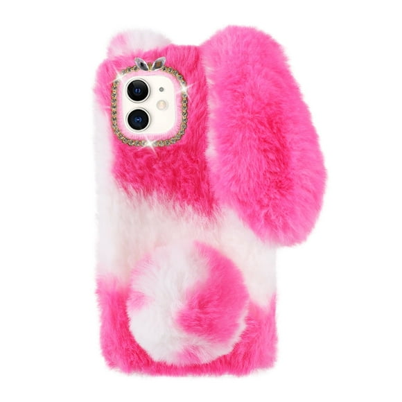 1 PC Fluffy Decorative Telephone Case de felpa Compatible para el teléfono para iPhone 12 Mini