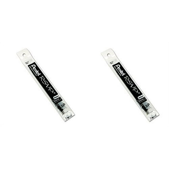 Pentel Refill Ink for BK91 Pentel R.S.V.P. Ballpoint Pen, Medium Line, Black Ink, 2-Pack (BKL10-A), 2 Packs