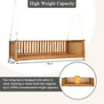 thumbnail image 5 of Patio Twin Size Garden Swing Bed, Wooden Porch Swing Frame with Ropes for Garden, Backyard, Patio, Safe Sloped Design (Teak), 5 of 8