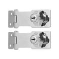 thumbnail image 4 of 2 Sets Twist Knob Keyed Hasp Lock 3in Zinc Alloy Polished Anti Theft for Cabinet Mailbox Drawer File, 4 of 5