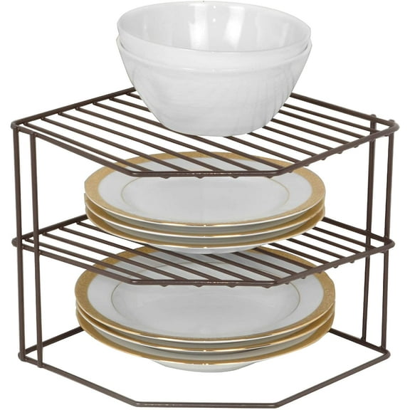 Pro-Mart Industries, Inc Smart Design 3-Tier Kitchen Corner Shelf Rack Bronze