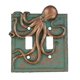 thumbnail image 1 of Placa de pared de cubierta eléctrica de pulpo grande/Kraken de latón superior, acabado en bronce/Verdigris, interruptor único, salida basculante doble (interruptor doble), 1 of 1