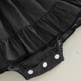 thumbnail image 6 of TAmten 3 Month Baby Girl Clothes Denim Romper Dress Baby Summer Outfits Sleeveless Tie Up Shoulder Smocked Ruffle Bodysuit(Black,12-18 Months), 6 of 8