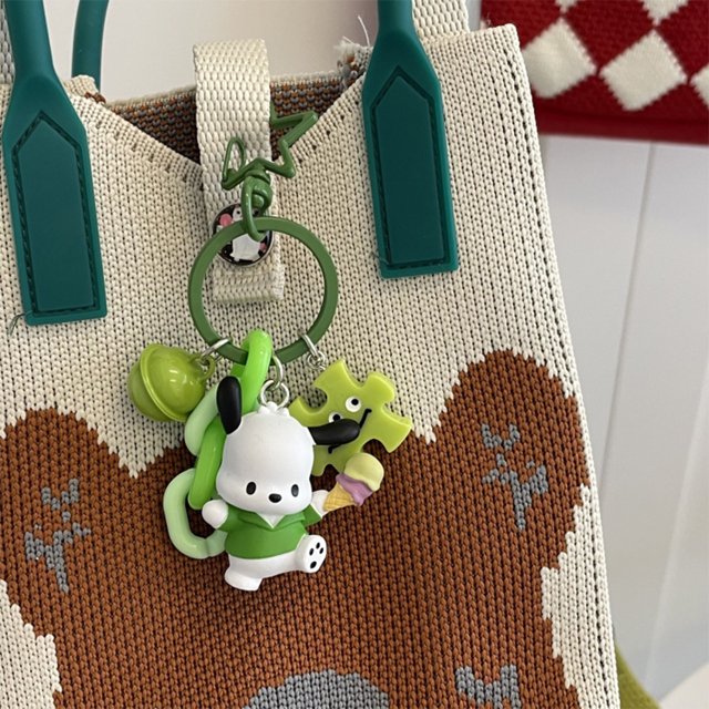 Sanrio Pochacco-Llavero colgante Y2k para niños, llavero de dibujos animados de Anime, cadena de coche, bolsa de teléfono móvil, joyería colgante, regalos