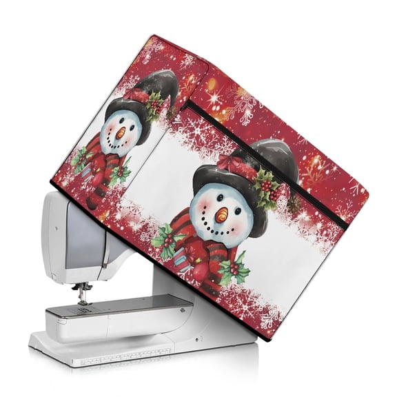 HELLHERO Snowman and Snowflake Sewing Machine Cover 17.7x8.6x12.5 Inch Protective Sewing Machine Protector Cover Universal