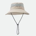 thumbnail image 7 of Sun Bucket Beach Hats CQXIDFH Unisex Mesh Sun Hat, Wide Brim UV Protection Cap, Breathable Headwear for Fishing Beach Outdoor Use, Beret Hat (Khaki, One Size), 7 of 7