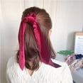thumbnail image 2 of Hair Scarf Scrunchie 2 in 1 Solid Color Velvet Hair Scarf Tie Hair Scrunchie, 2 of 10