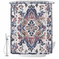 thumbnail image 2 of Boho Navy Blue Waterproof Fabric Shower Curtain,Vintage Southwestern Geometric Art Waterproof Fabric Shower Curtain for Bathroom Curtains Bathtubs Hotel Shower Curtains with 12 Hooks Extra Long 72x96, 2 of 8