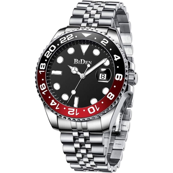 Men's Luxury Diver Chronograph Watch, Analog Quartz Wrist Watch, Luminous Calendar Waterproof Stainless Steel Fashion Sports Watch