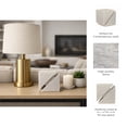 thumbnail image 5 of Cube Cut Figurine for Home and Bathroom Decor - Marble Stone Decorative Sculpture for Office, Room, Living Room, Shelf, and Coffee Table Display - Statues and Ornaments for Mantel Styling - 4?, White, 5 of 12