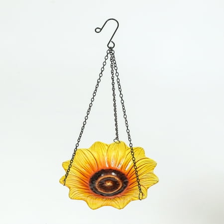 Vine Hanging Bird Feeder - Glass Sunflower Bowl Hanging Bird Feeder
