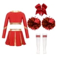 thumbnail image 2 of Alvivi Costume de Cheerleader pour Filles Enfants Tenues de Fête d'Halloween Carnaval Uniforme d'Équipe Rouge 16, 2 of 5