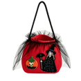 thumbnail image 2 of Halloween Kids Trick Or Treat Candy Bag, Witch Pumpkin Embroidery Non‑Woven Handbag With Handle, Reusable Goodie Gift Pouch For Halloween Party, Red, 2 of 9