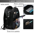 thumbnail image 3 of Yiaed Modern Abstract Colorful Skull Print Laptop Backpack,Business Travel Durable Laptops Backpack with USB Charging Port,Water Resistant College Computer Bag, 3 of 5