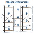 thumbnail image 3 of Festisoul 54" 4-Tier Bookshelf, Industrial Metal Frame Bookcase with Adjustable Storage Open Shelves for Home, Office, Brown, 3 of 8