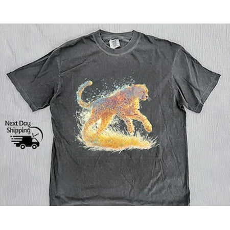 Retro Cheetah Unisex Shirt, Vintage T-Shirt, Retro Washed Distressed Tee, Cool Young Men Gift, Teenager Gift