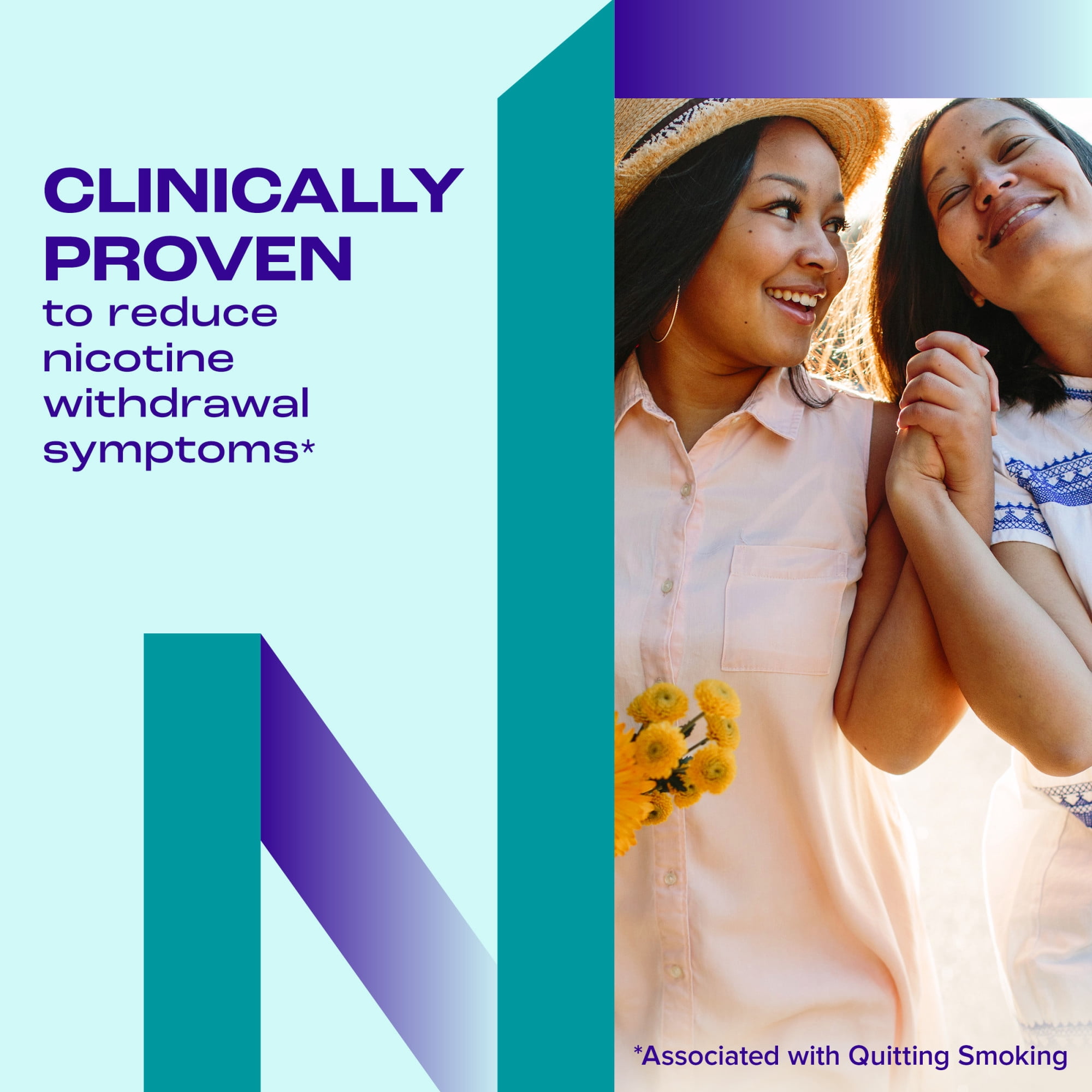 (2 pack) Nicorette Nicotine Gum, Stop Smoking Aids, 4 Mg, White Ice Mint, 100 Count