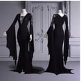 thumbnail image 2 of Vestido de vampiro Medieval negro con cordones para mujer, bata S-5XL, Sexy, fantasma de bruja, disfraz de Halloween, Morticia, Addam, gótico, Maxi, 2 of 4