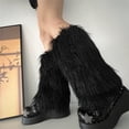 thumbnail image 4 of KelaJuan Women's Faux Fur Leg Warmers Fuzzy Leg Warmers Boot Covers Furry Socks Costume Accessory, 4 of 6