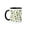 Black/White, variant on 3drose, Groovy Flower Retro 70s Print Design Cream Red Green, 11oz Two-tone Black Mug