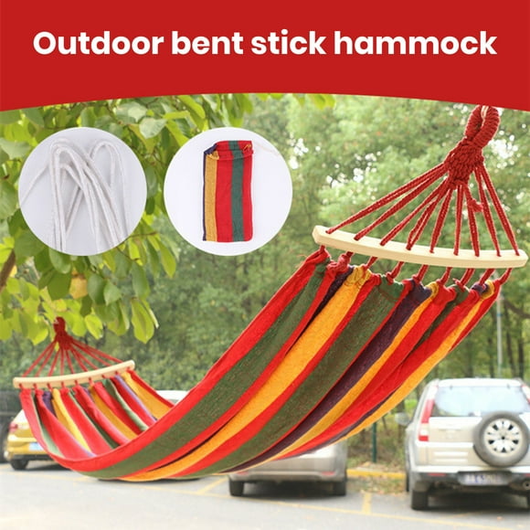 LJNYFDC Sleeping Hammock Portable Camping Hammock Single Hanging Bed Wear Resistant Strong Load Bearing Easy to Install Anti Rollover Design