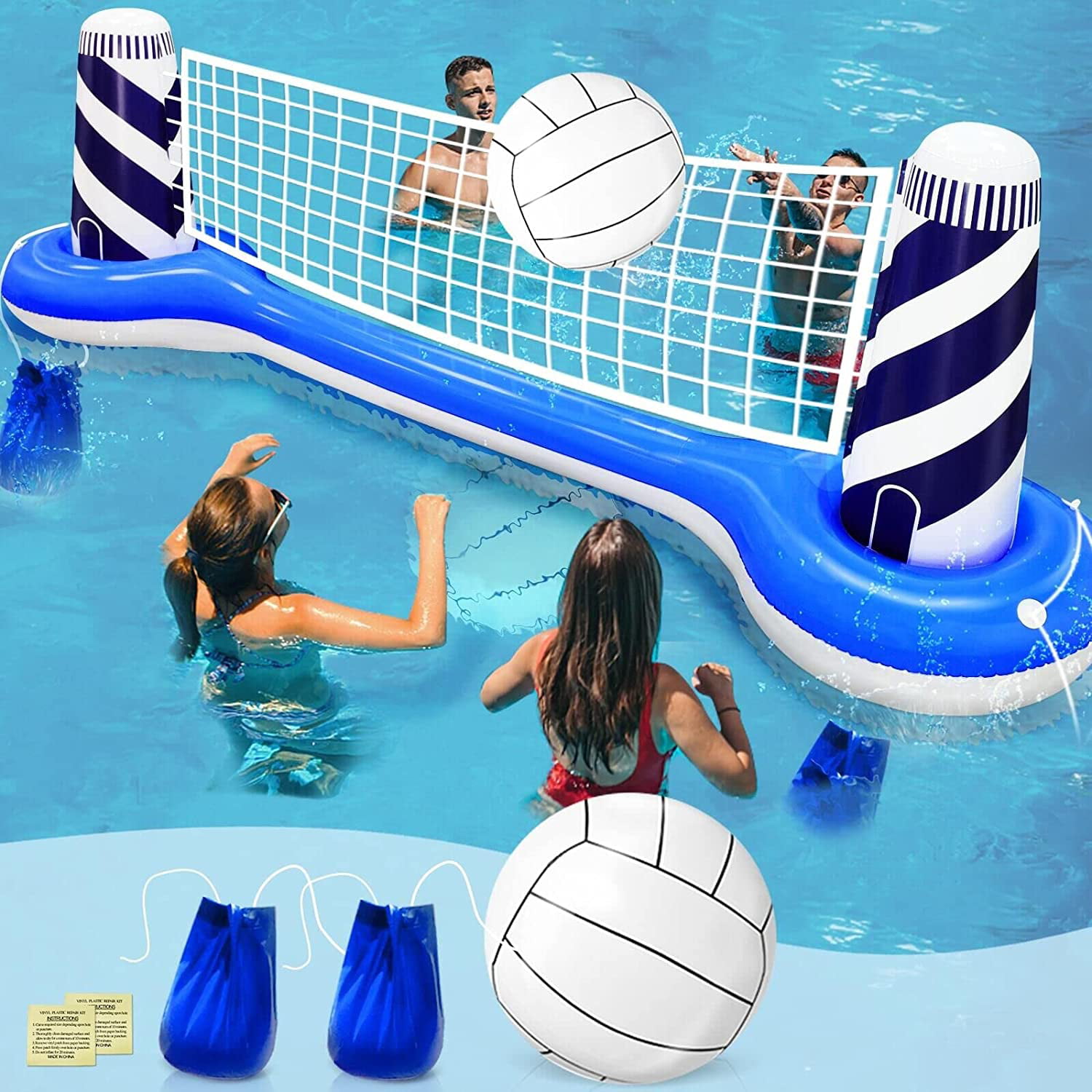 Swimming Games Pool Volleyball Game Set For Pools Water Sports w Net & Ball 