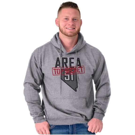 Nevada Top Secret Area 51 Conspiracy Unisex Plus Fleece Graphic Hoodie Brisco Brands 2X