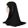 thumbnail image 3 of Foulard d'Été Musulman en Soie Glacée Respirant Fleur à Franges Turban de Mode, 3 of 9