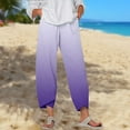 thumbnail image 2 of Fiaer,Womens Plus Size Capri Palazzo Trouser for Vacation Beach Daily,Women's Loose Fit Printed Trendy Pants,Ladies Stretch High Waist Running Hiking Joggers with Pockets Purple XL, 2 of 5