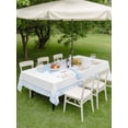thumbnail image 4 of Outdoor Tablecloth with Umbrella Hole for Patio/Picnic/Party/Camping, Sky Blue Palm Tree Waterproof Table Cloth Rectangle Table Cover Washable, Summer Tropical Plants Leaves (60"x 120"), 4 of 9