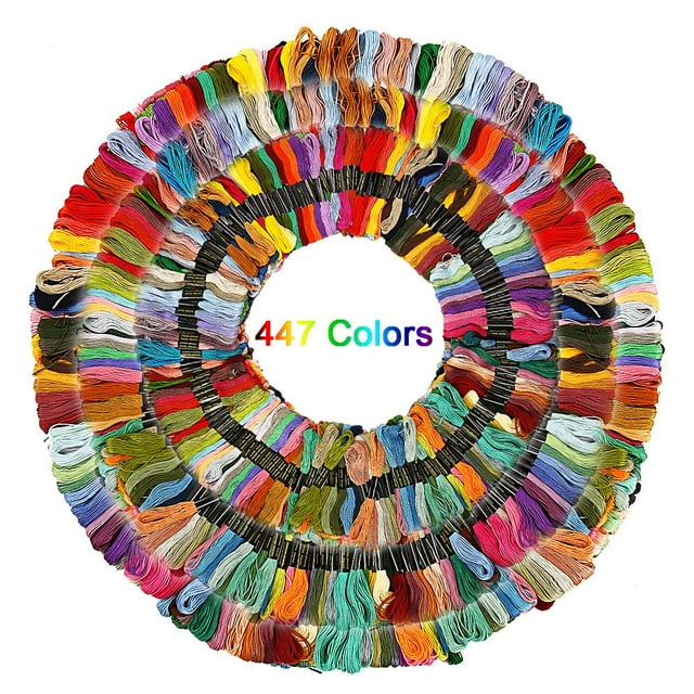 Colorful Color Embroidery Floss 447 Skeins Per Pack with Cotton for Cross Stitch Threads Bracelet Yarn Craft Floss Embroidery Floss Set