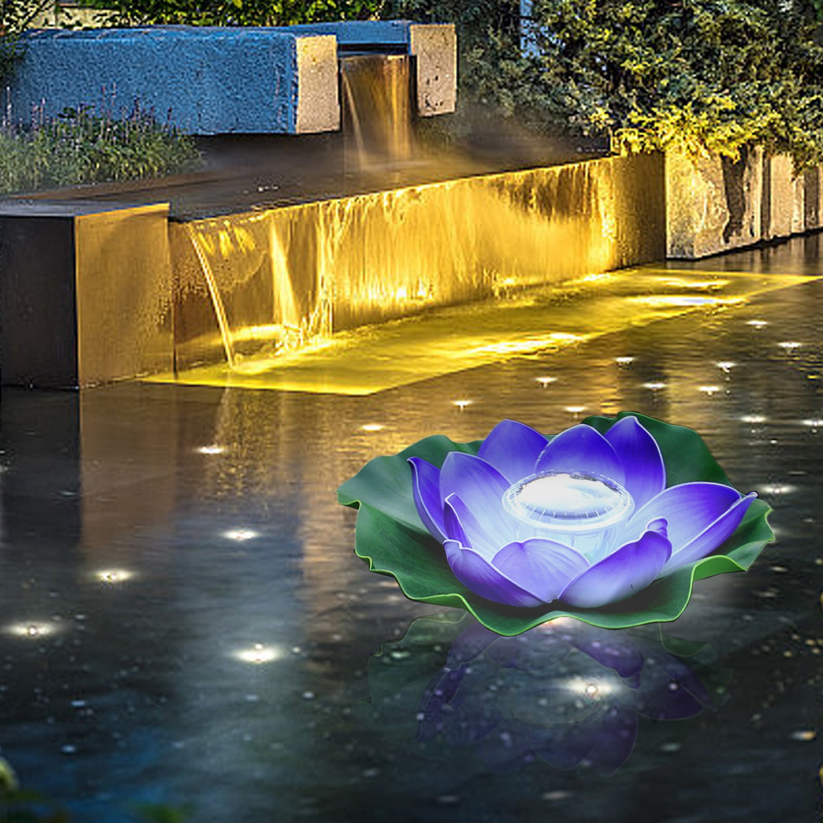 Aidoshy Solar LED Lotus Lights River Lights OutdoorRafting Scenic Decoration Ornamental Lotus Lights Decorative Lights Monasteries,Solar Street Lights Outdoor