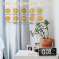 thumbnail image 2 of Reloj despertador digital con pantalla LED, puerto de carga USB, control de sonido, tonos de alarma, volumen y brillo ajustables, 12/24 horas, función de repetición, 2 of 4