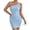 *1-Light Blue, variant on Women's Sleeveless High Neck Textured Bodycon Mini Dress,Ladies Form-Fitting Butt Lift Tank Dress,Night Out Club Party Wear For Women,White,XS-L