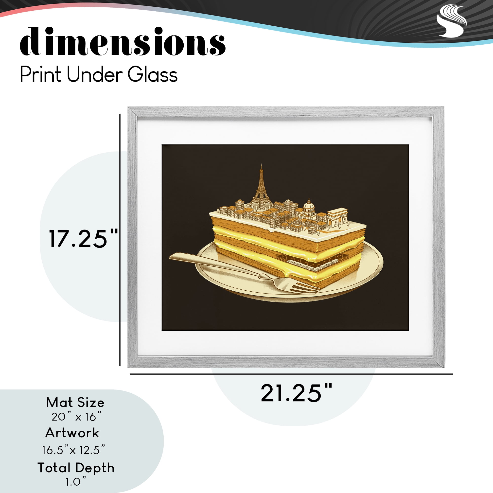 Stupell Industries Hungry For Travels Paris Gray Framed Print Under Glass, design by Tobe Fonseca