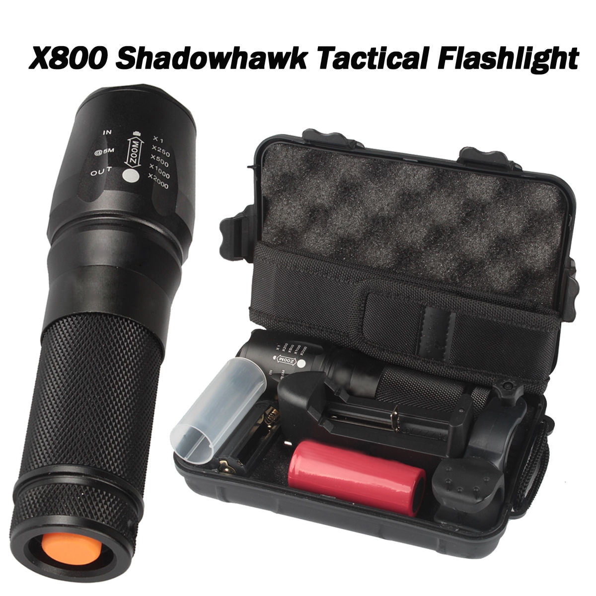 5000Lumens Tactical Flashlight X800 LED Military 5Modes Adjustable Torch Lamp US 