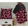 thumbnail image 5 of Soimoi Florals Print, Poly Taffeta Fabric, Decor Sewing Fabric by The Yard 56 Inch Wide, Decorative Fabric for Outdoor Upholstery, Umbrellas and Home Accents, Maroon, 5 of 6