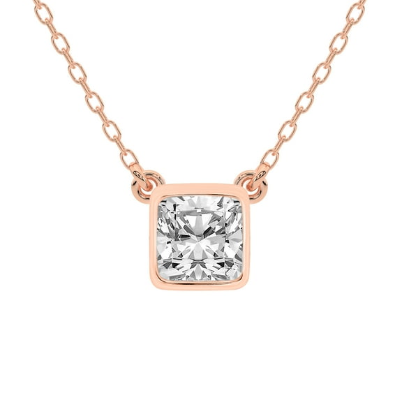 Diamond Pendant Necklace For Women | 5 Carat IGI Certified Cushion Shape | Classic Bezel Solitaire Lab Diamond Pendant Necklace 14K Rose Gold | FG-VS1-VS2 Quality Friendly Diamonds