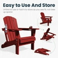 thumbnail image 4 of JUSTLET Folding Adirondack Chair, All-Weather Fire Pit Chairs, HDPE Adirondack Chairs with 2 Cup Holder, Outdoor Lawn Chair for Patio Garden, Dark Red, 4 of 10