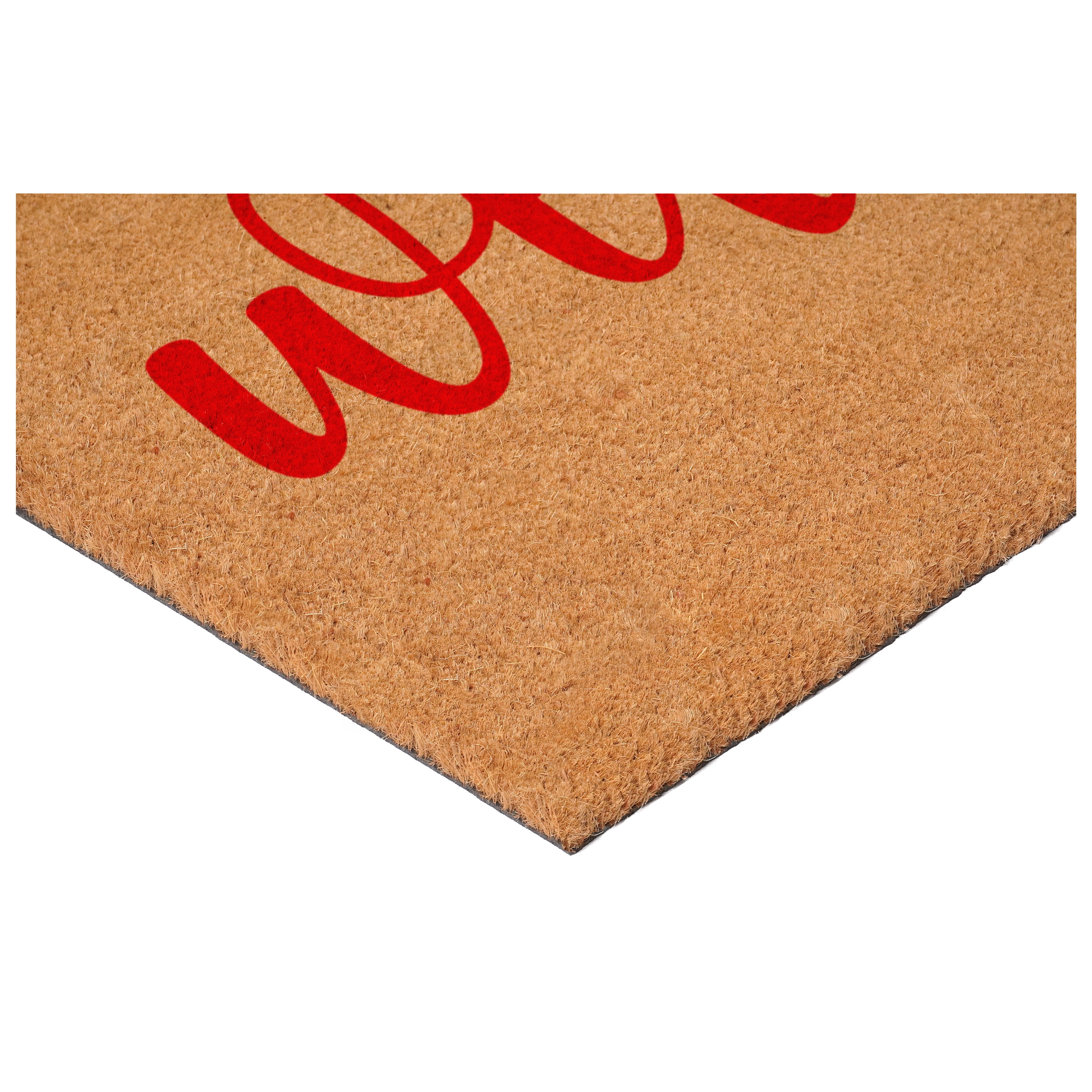 Red Welcome Bow Doormat, 24" x 36"